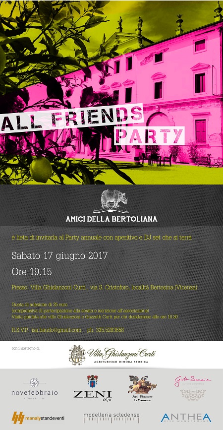 Amici della Bertoliana festa annuale 2017 villa ghislanzoni curti all friends party